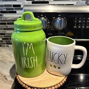 Rae Dunn I’M IRISH/LUCKY Canister & Mug Set